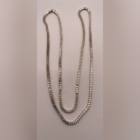 Women’s Necklaces Box Chain Silver Tone 32” - Picture 1 of 2